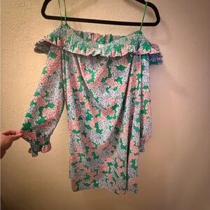Crown & Ivy Green Floral Long Sleeve Dress